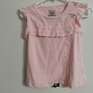 First Impressions Light Pink Eyelet Ruffle Tank Top
